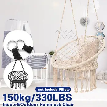 

Round Hammock Chair Outdoor Indoor Dormitory Bedroom Yard For Child Adult Swinging Hanging Single Safety Chair Hammock