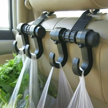 

Bag Car dual hook Coat Organizer Interior 6KGS Black Set 4pcs Seat Back