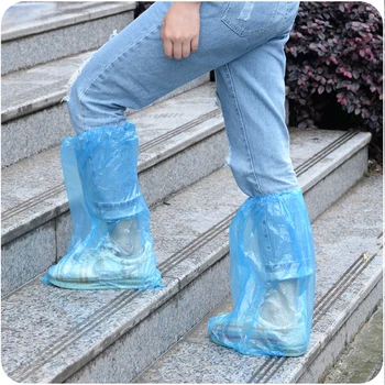 

30 Pairs Waterproof Boot Covers Plastic Disposable Shoe Covers Rain Boot High-Top Protective Bag Wholesale