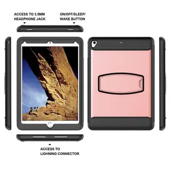 

Waterproof Shockproof Kids Safe Stand Case For ipad air 2 ipad A1566 A1567 Retina Brand Hybrid Armor Shell Case+Stylus Pen+Gift.