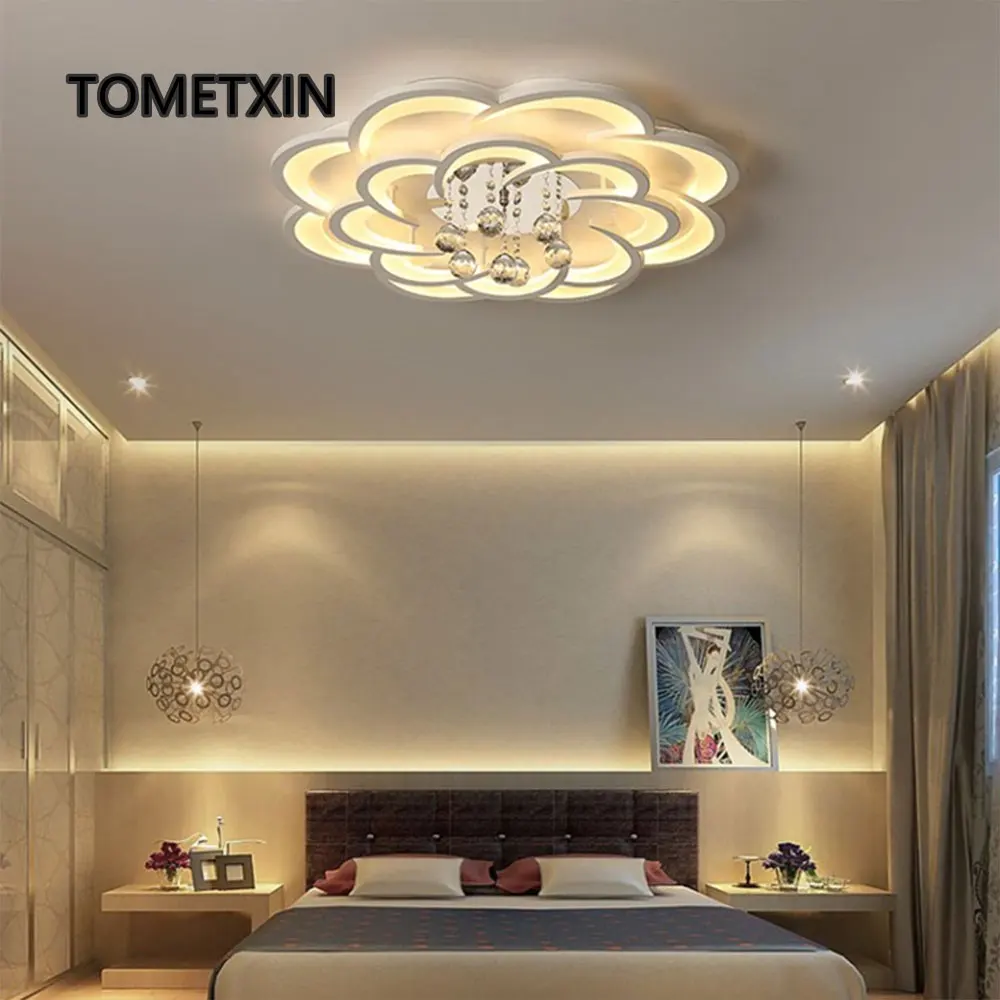 

crystal modern led ceiling light for living room bedroom dining room acrylic iron body Interior home lighting lamp fixtures