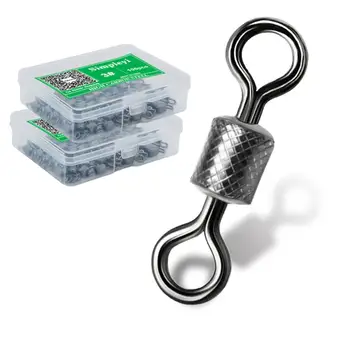 BEST OFFER ❤️ 50-100pcs/box Fishing Swivel 4#-14# Sizes Solid Connector Ball Bearing Snap Fishing Swivels Rolling Stainless Steel Beads - discount item 50% OFF Sports & Entertainment