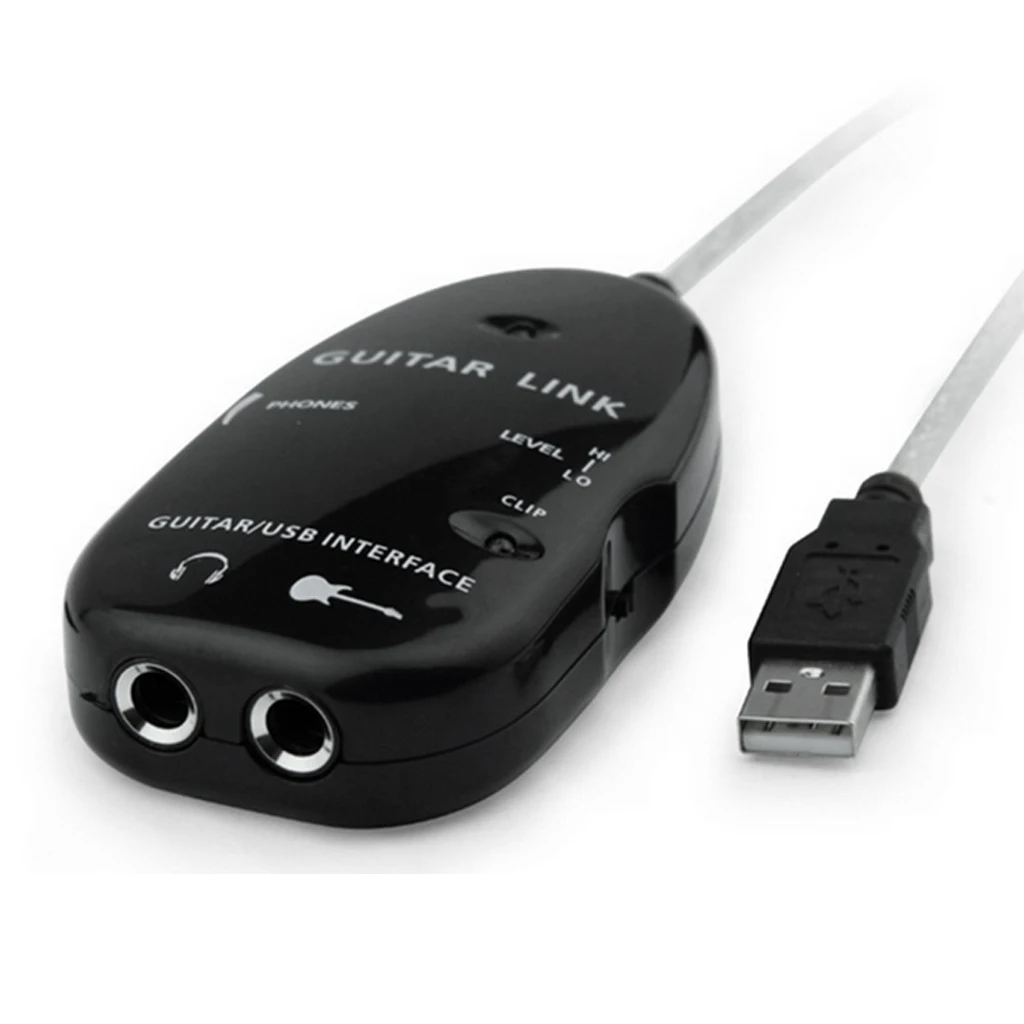 Guitar USB Interface Link Cable Recording System Instrument Device PC Computer Headphone Music Electronics