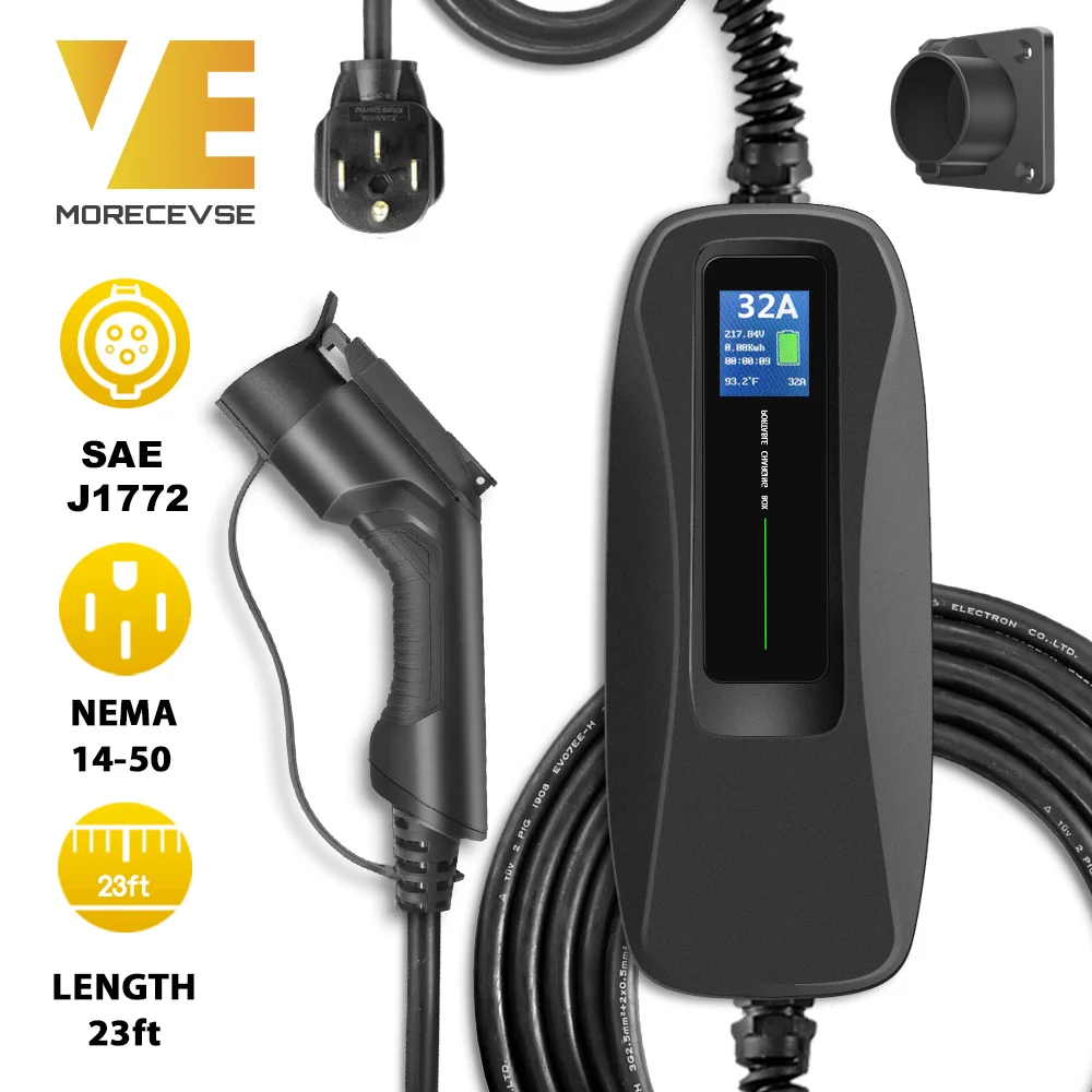 EV зарядное устройство Уровень 2 32 Ампер портативное для электромобиля NEMA 14 50 220V 240V