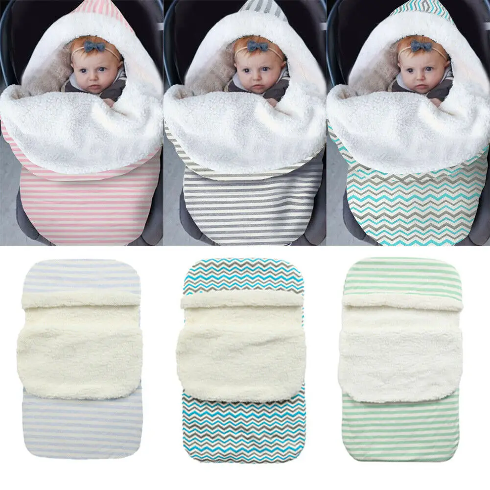 

Newborn Baby Winter Warm Sleeping Bags Infant Button Knit Swaddle Wrap Swaddling Stroller Wrap Toddler Blanket Sleeping Bags