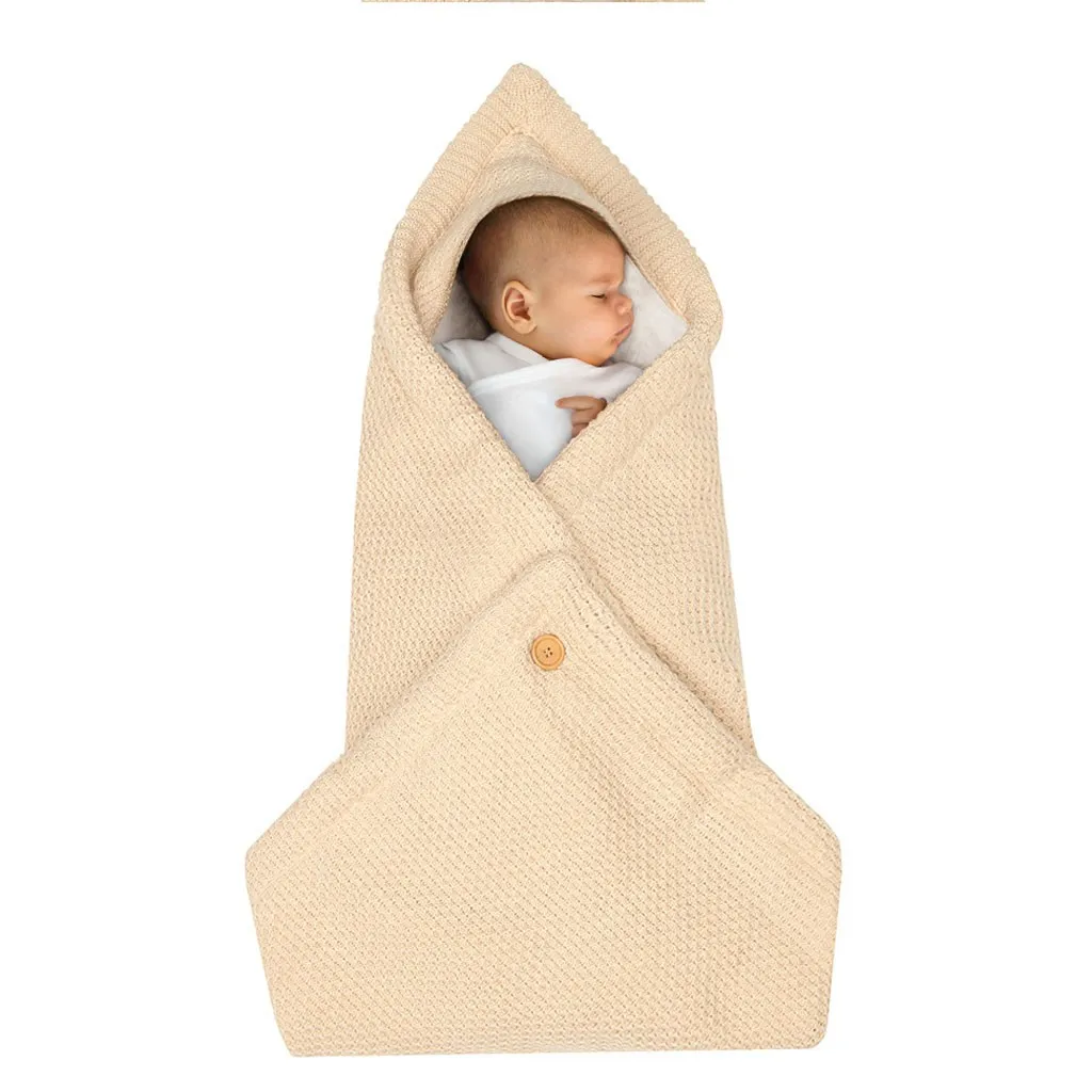 Детский спальный мешок для пеленания, милый мягкий спальный мешок для коляски, конверт, зимний детский спальный мешок - Цвет: Бежевый