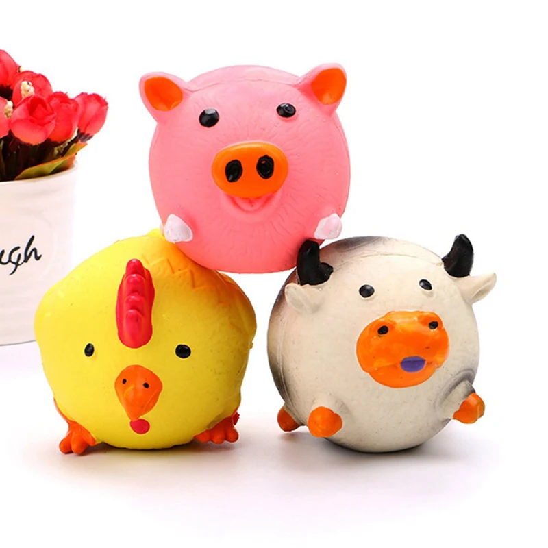 Новые милые животные из натурального латекса игрушки корова курица сферические игрушки подарок мяч забавные игрушки