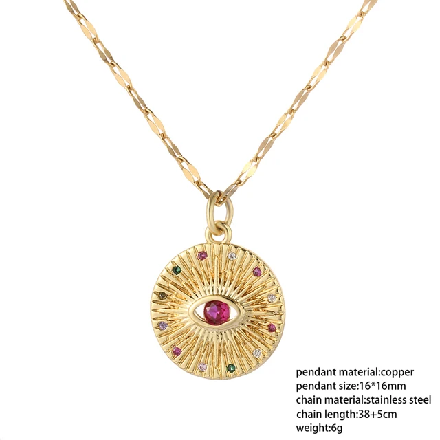 Boho Evil Bllue Eye Necklace for Women Men Snake All-seeing Eye Collar Necklace Gold Pendant Long Chains Couple Necklace Punk NK004G10