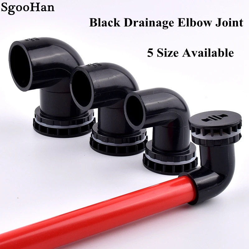 

I.D 20~50mm PVC Pipe Aquarium Fish Tank 90° Elbow Drainage Joint Home Garden DIY Overflow Thread Water Tank Tube Drain Connector