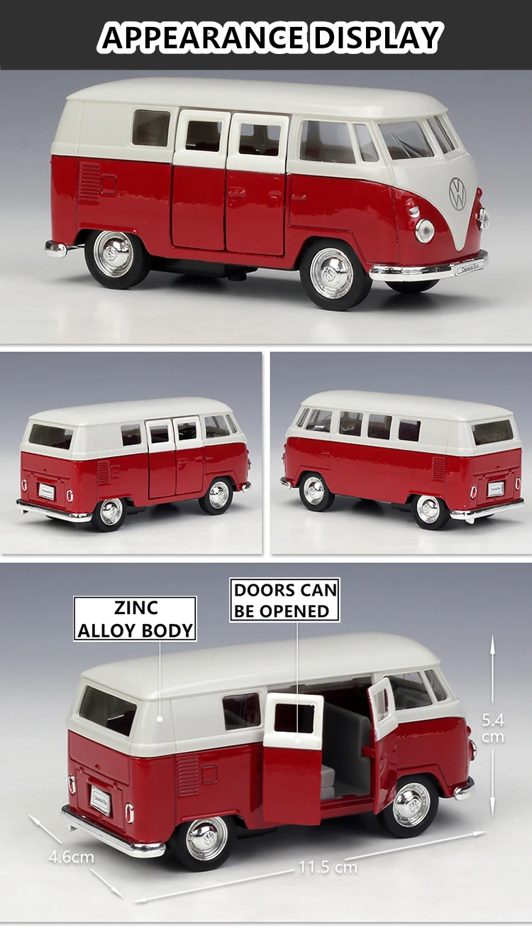 WELLY 1:36 Volkswagen 1963 T1 автобус сплав модель автомобиля машина Моделирование Коллекция игрушек Выдвижной Автомобиль Коллекция подарков