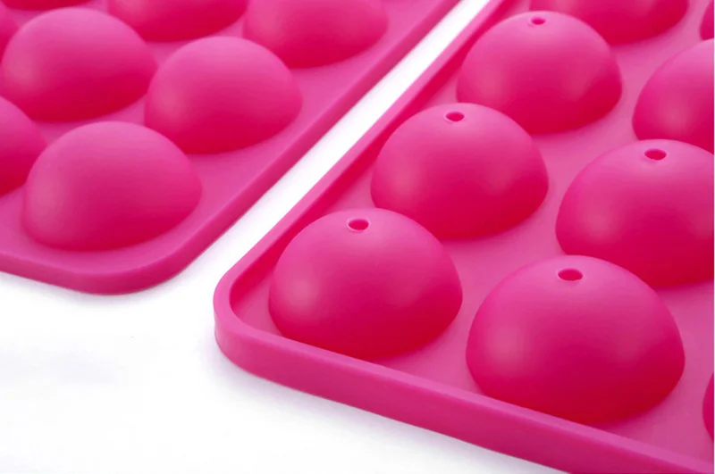 12 Hole Silicone Cake Pop Mold Ball Shaped Die Mold Silicone Lollipop Chocolate Cake Baking Ice Tray Stick Tool