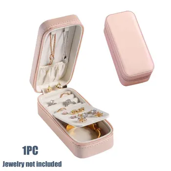 

Gift Ring Display Home For Necklaces Jewelry Box Mini Portable Anti Scratch Travel Minimalist Storage Organizer PU Leather