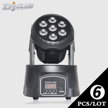 

Mini Rgbw 7X12W Led Stage Lamp Dj Ktv Disco Wash Party Lights Sound Club Pub Home Light Effect Moving Head Light