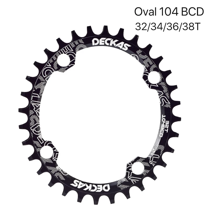Deckas 104BCD Oval MTB Chainring Narrow Wide Mountain Bike Crankset 32/34/36/38T Teech 104 BCD Crown Bicycle Monoplate | Спорт и