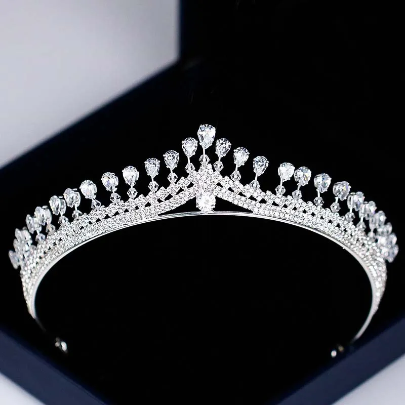 FORSEVEN женские Стразы Циркон Queen невесты короны и диадемы свадебная диадема