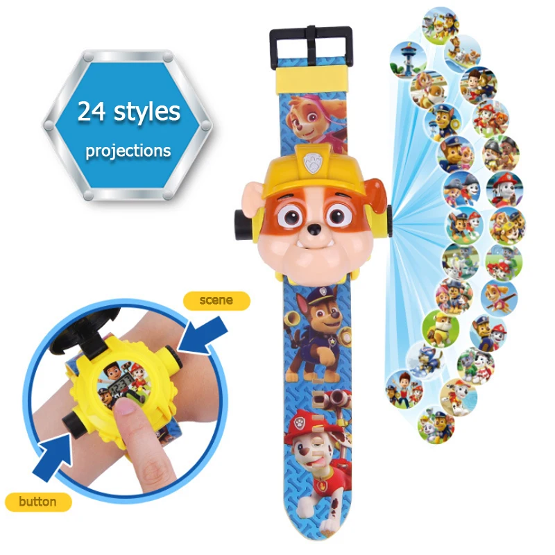 

Paw Patrol Toy Set Projection Watch Action Figure puppy patrol 24 Figure Projection Electronic Watch Patrulla Canina Toy Gift
