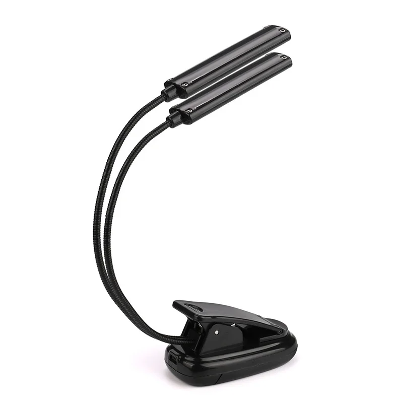 Гибкий usb-зажим 2x COB светодиодный светильник для чтения, учебы, стола, настольная лампа, перезаряжаемая