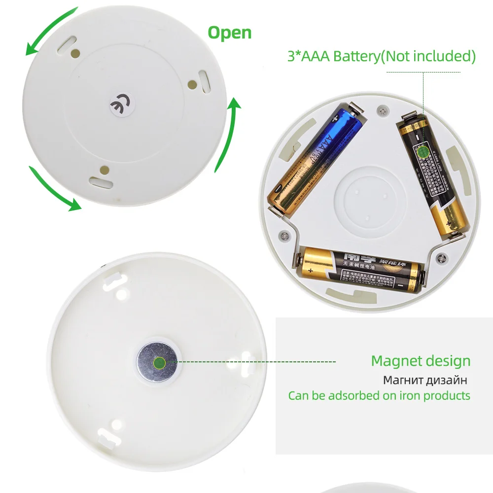  Aimkeeg 1Pc 6 LEDs PIR Motion Sensor Night Light Wireless Detector Light Wall Lamp Light Auto On/Of - 1000008037033