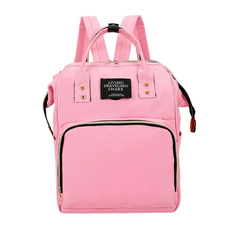 Большой Вместительный женский рюкзак, Одноцветный рюкзак для ухода за ребенком, сумка для подгузников, рюкзаки для путешествий, Женские Рюкзаки Mochilas - Цвет: Pink