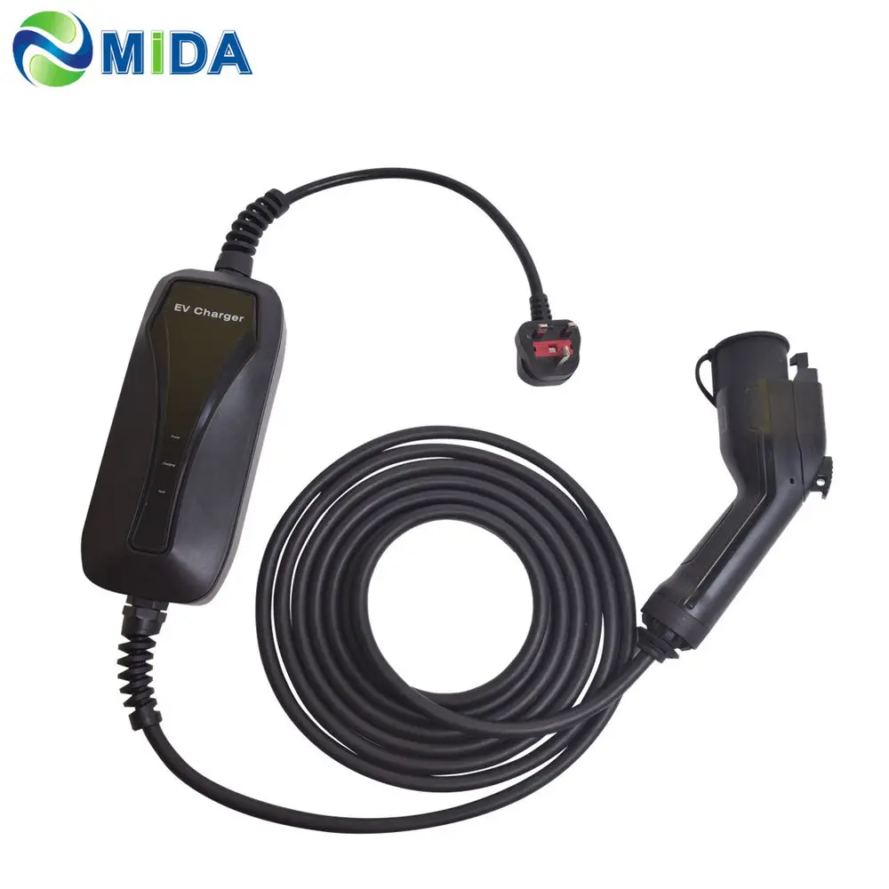 UK 3 pin plug Charge your electric car. Hyundai Ioniq portable EV charger 5m