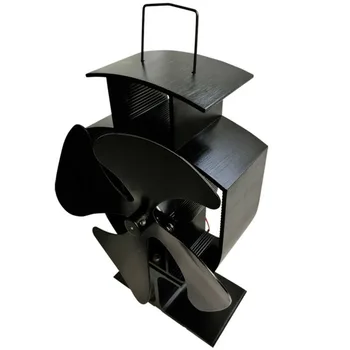 

Accessory Stove Fan Tool Home Room Warmer 4 Blade Black Wood Burning Log