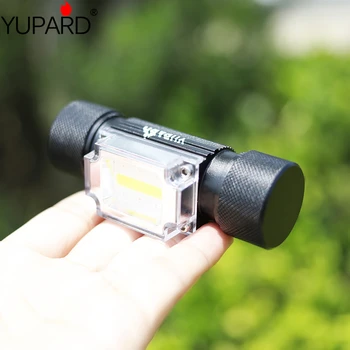 

Portable mini COB LED Headlamp USB Rechargeable Camping Head lamp Fishing Red and blue warning lights headlight