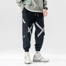 Шаровары мужские повседневные беговые штаны Свободные тактические брюки Harajuku уличная одежда в стиле хип-хоп модные брюки карго спортивная
