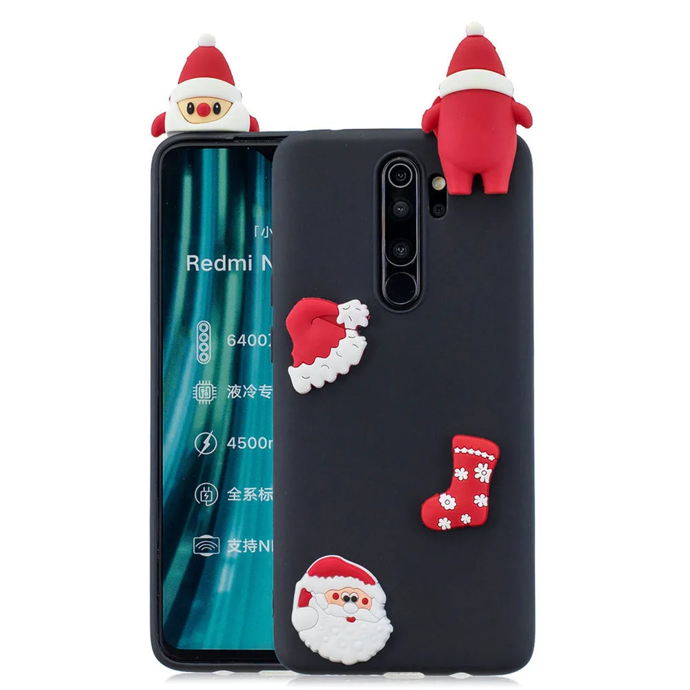 Чехол с рождественским оленем и лосем для Xiao mi Red mi Note 6 7 8 Pro S2 K20 mi A1 A2 Pocophone F1 CC9 CC9e мультяшный Новогодний подарок чехол из ТПУ