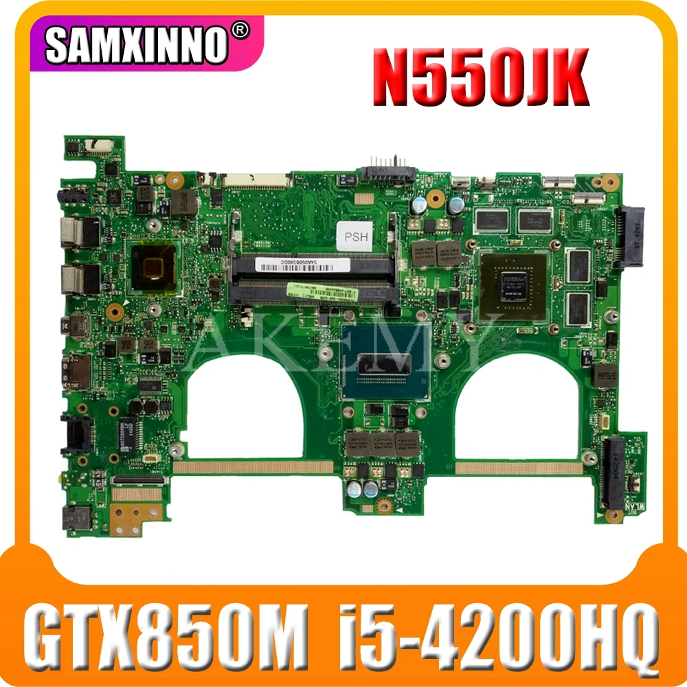 

New Motherboard For ASUS N550JK N550JV G550JK G550JV N550J G550J Laotop Mainboard N550JK Motherboard W/ i5-4200HQ GTX850M