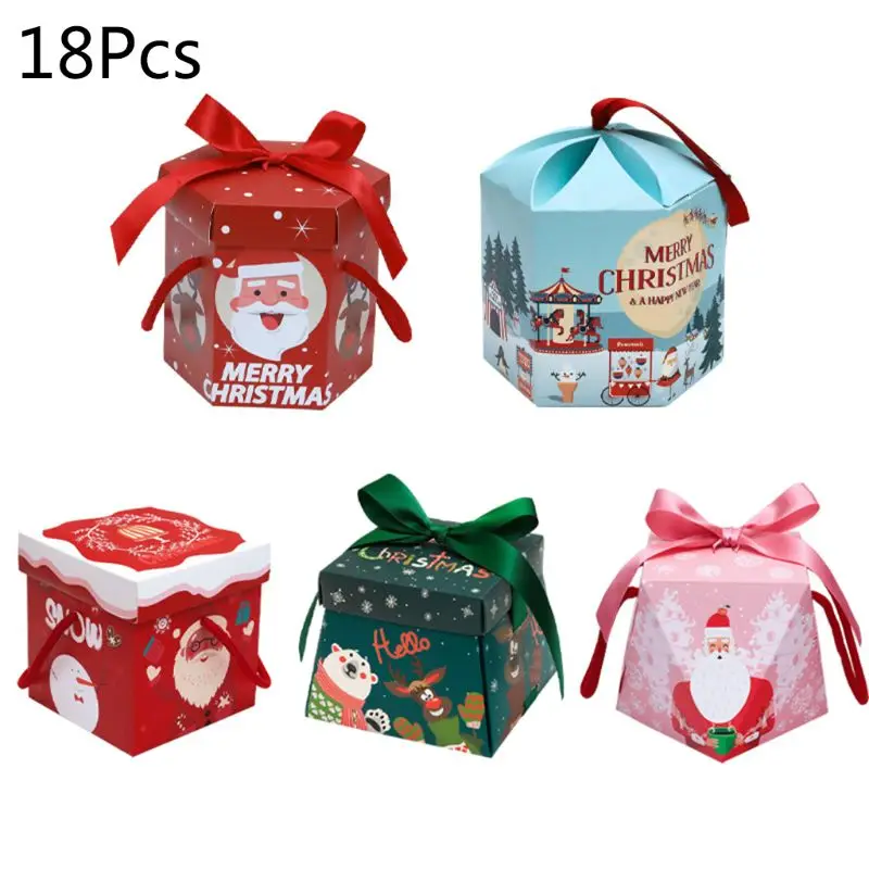 

18Pcs New Christmas Gift Box Christmas Eve Santa Claus Peace Fruit Box Apple Box M6CE