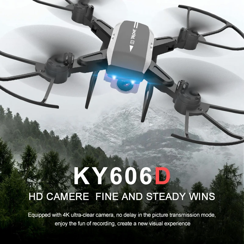 KY606D Дрон 4k HD аэрофотосъемка 1080p четырехосный летательный аппарат 20 минут давление полета Hover ключ взлет Rc вертолет
