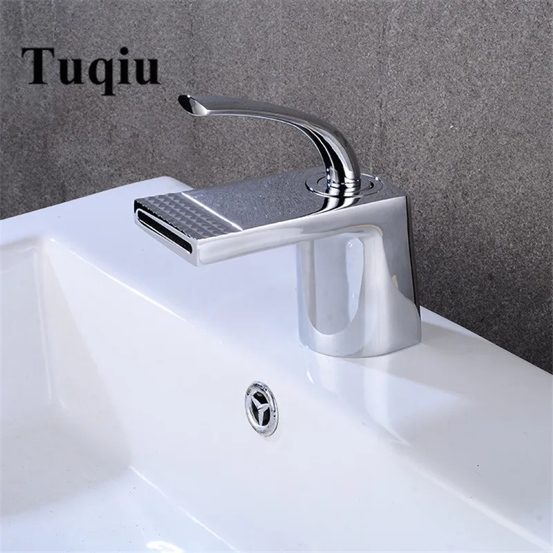 Tuqiu кран, ванный водопад смеситель, Jinchi кран, с манго гребень, отверстие для душа кран - Цвет: chrome
