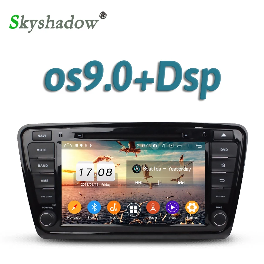Автомобильный dvd-плеер DSP ips Android 9,0 4 Гб ОЗУ 32 Гб ПЗУ 8 ядерный Bluetooth 4,2 Wifi gps карта RDS радио для Skoda Octavia