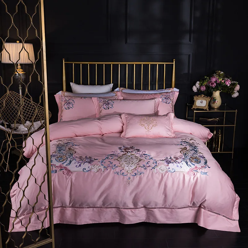 

Cotton Satin Embroidery Four-piece Set Top Grade European Style 80 Long-staple Cotton Embroidered Pure Cotton Kit Manufacturers