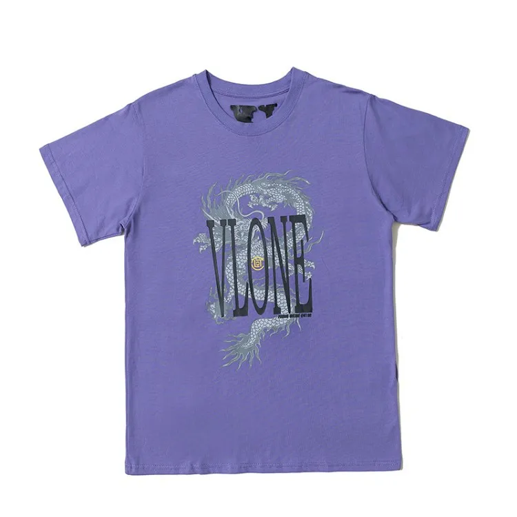 

Supply of Goods Europe And America Summer Wear vlone Chinese Dragon Qualified Youth Campus Couple Clothes Short Sleeve T-shirt a