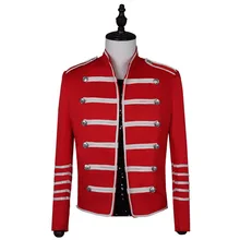 Винтажный однотонный мужской Готический пиджак в стиле стимпанк, туника, рок-платье, Униформа, Мужской винтажный костюм в стиле панк, металлический военный пиджак, верхняя одежда