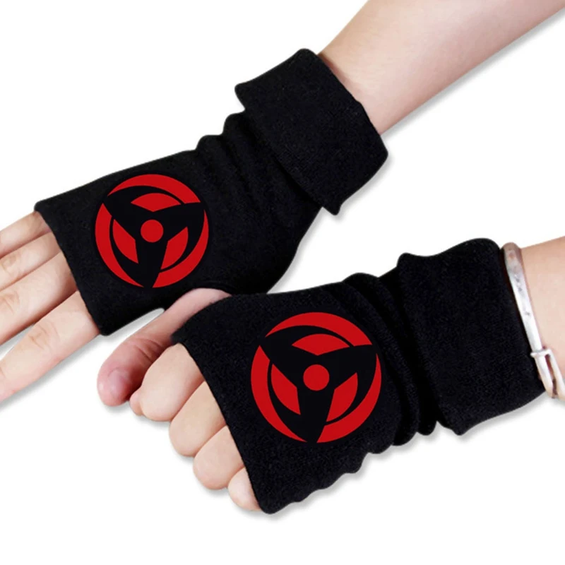 

Men Women Japan Anime Cartoon Naruto Ninja Hokage Winter Warm Half Finger Glove Cosplay Accessories