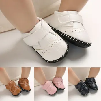 

New Infant Baby Boy Girl Soft Sole Crib Newborn Anti Slip First Walker Leather Toddler Shoes
