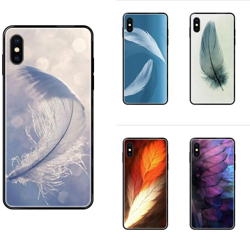 Классное белое перо на древесине прекрасное пластиковое для iPhone 11 12 Pro 5 5S SE 5C 6 6S 7