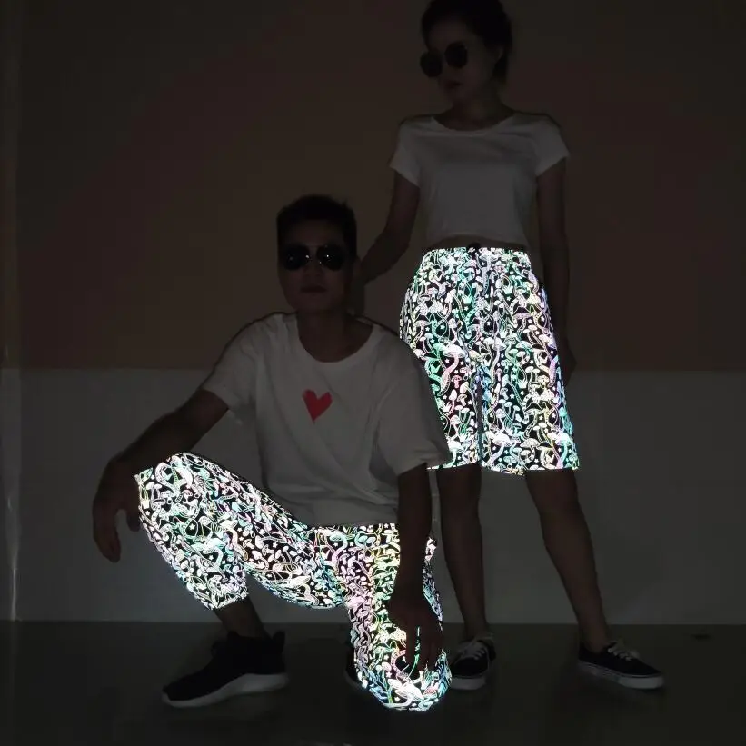 Colorful Rainbow Reflective Pants Men Hip Hop Dance Fluorescent Trousers  Mens Casual Harajuku Night Sporting Jogger Pants Male - AliExpress