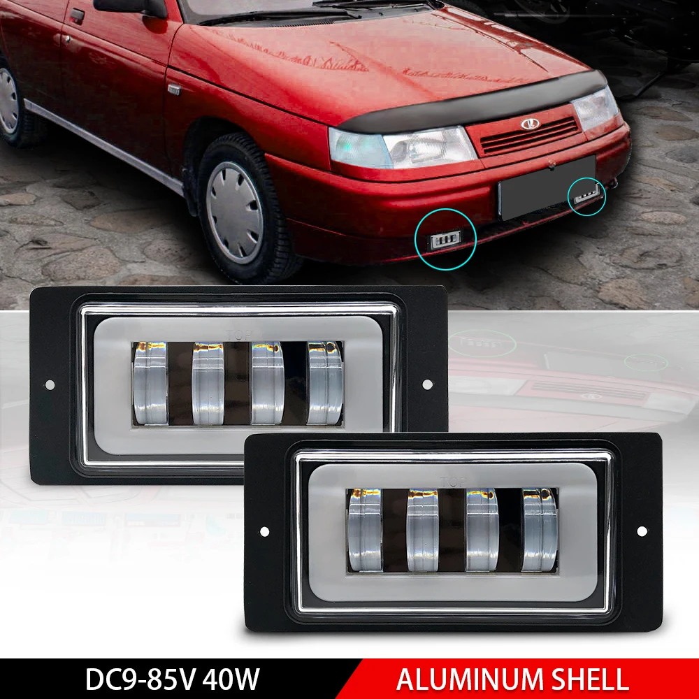 

HALO Fog Lamp Assembly Led Car front Fog Lights WITH HALO for lada 2110 -2117 Fog Lights Bumper Lamps kit