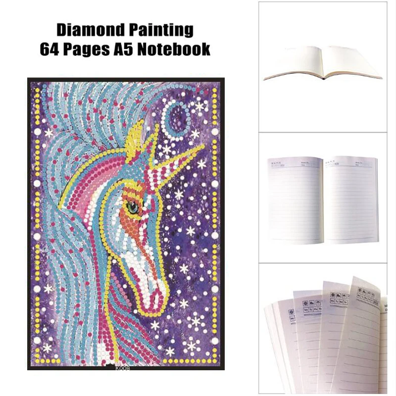 

New Diamond Painting Notebook DIY Creative Special Shaped unicorn Diary Book A5 Notebook Notepad Embroidery Diamond Cross Stitch
