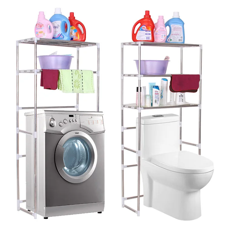 

Washing Machine Storage Shelf Stainless Steel Thick Rough Bathroom Toilet Multi-functional Floor Storage Rack of Toilet