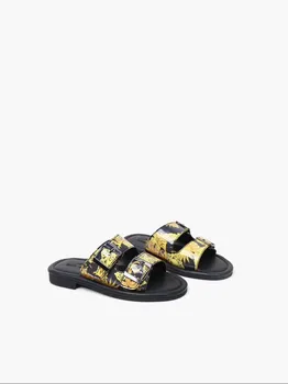 

2020 New Summer Fashion Kids Sliders Shoes Golden Black Boys Slipper shoes Euro 26-35