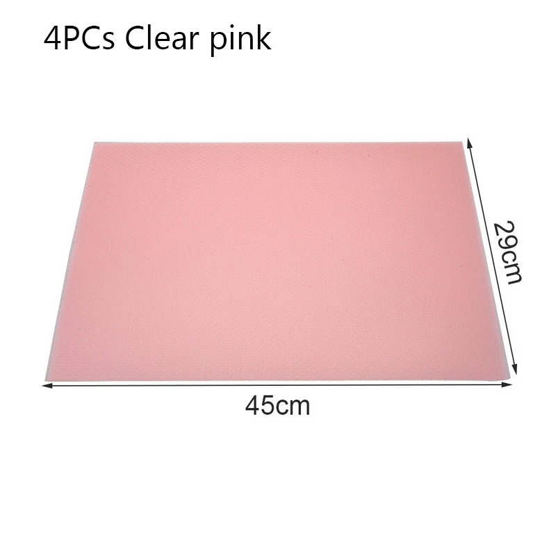 4pcs clear pink 1 шт./4 шт. Нескользящая Водонепроницаемая подставка для холодильника противообрастающая влажная салфетка под приборы коврики для холодильника - Цвет: 4pcs clear pink