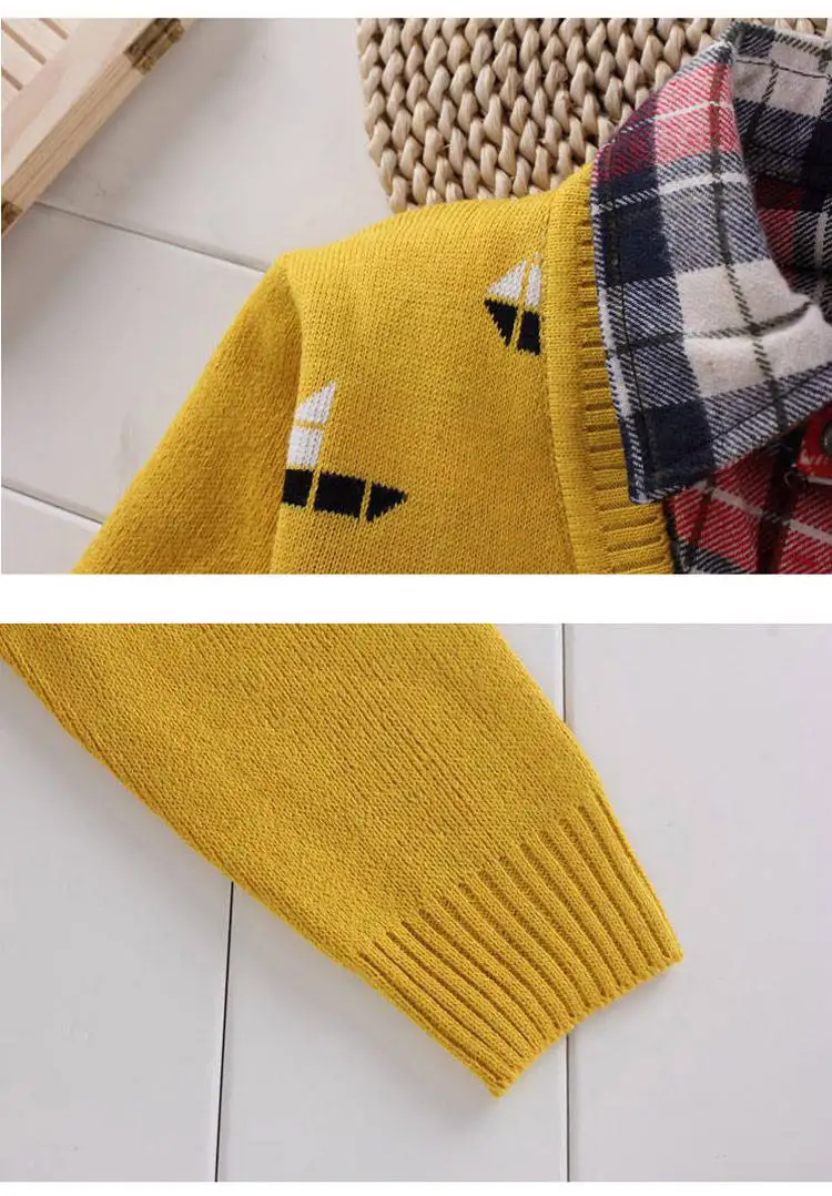 Kids Boys Sweater Autumn Winter Knitted Cotton Toddler Clothing Kids pullover Sweater For Boys 3-10 Years Outerwear warm