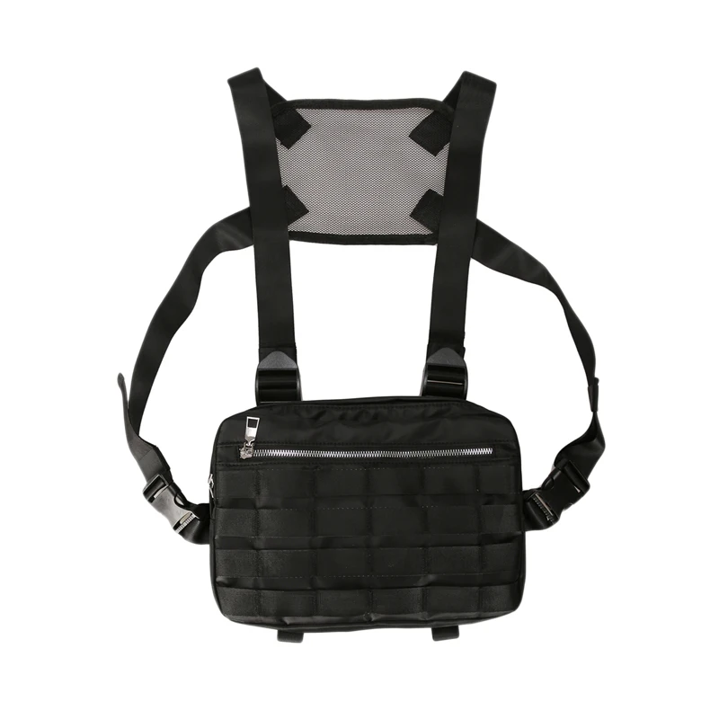 

Chest Rig Bags Adjustable Pocket Hip Hop Streetwear Functional Breast Bag Cross Shoulder Bag Black