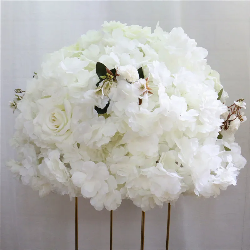 Вишневые цветы свадебный цветок расположение поставки матч же стол центральные цветы шар Декор вечерние события ряд цветов стены - Цвет: White B