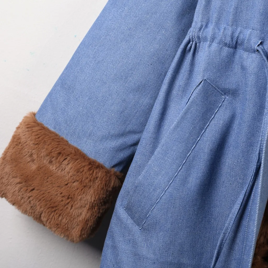 Большие размеры, M-4xl, зимняя джинсовая куртка, Женская Толстая флисовая куртка с капюшоном, длинные зимние пальто, парка, женские пальто и куртки, одежда