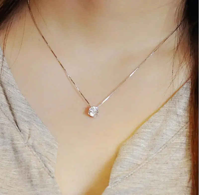 925 Sterling Silver Jewelry Zircon Claw Maxi Necklace Necklaces &amp Pendants For Women | Украшения и аксессуары